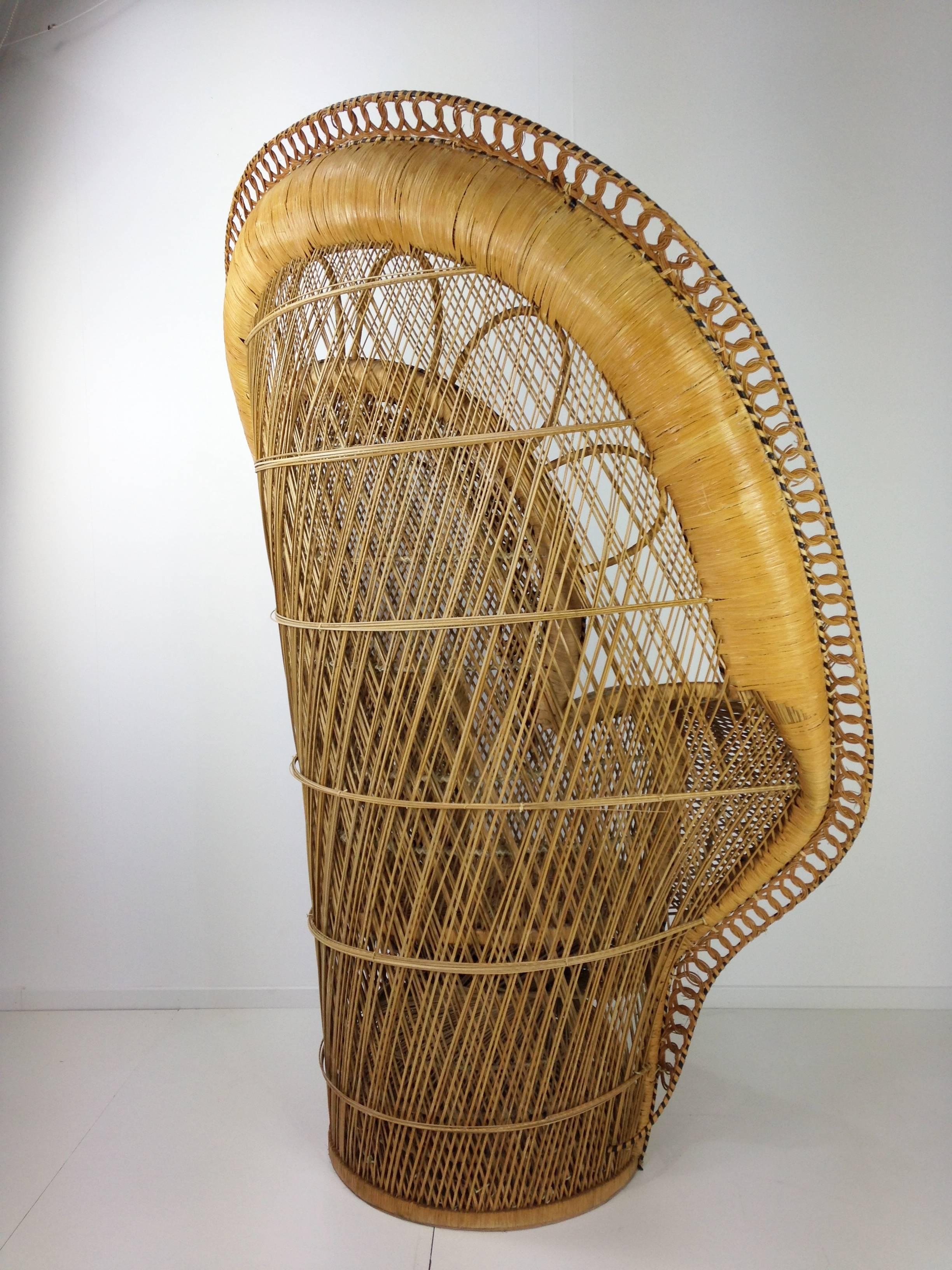 French Design Emmanuelle Extra Large Wicker Armchair from the 1970 3