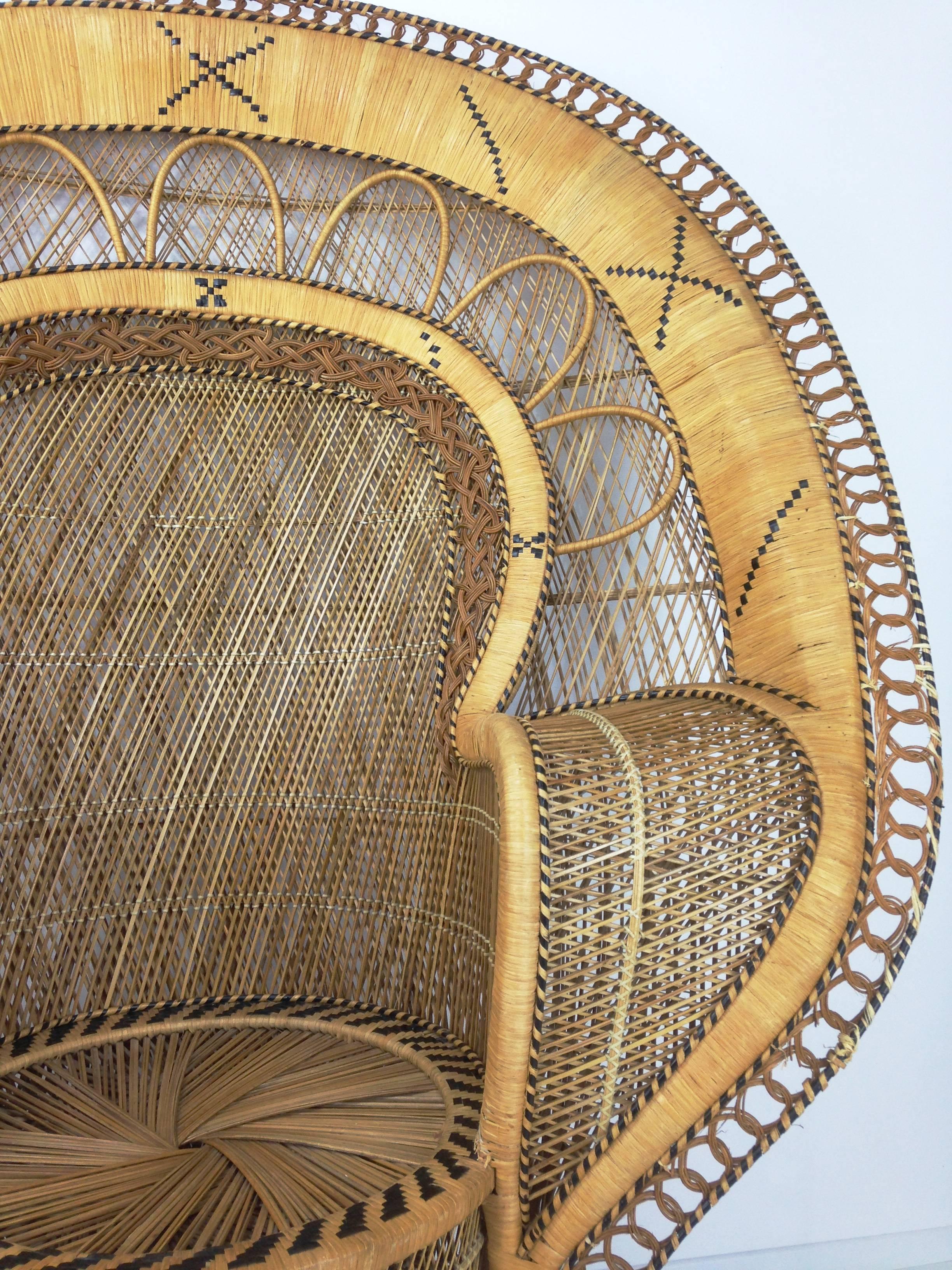 French Design Emmanuelle Extra Large Wicker Armchair from the 1970 4