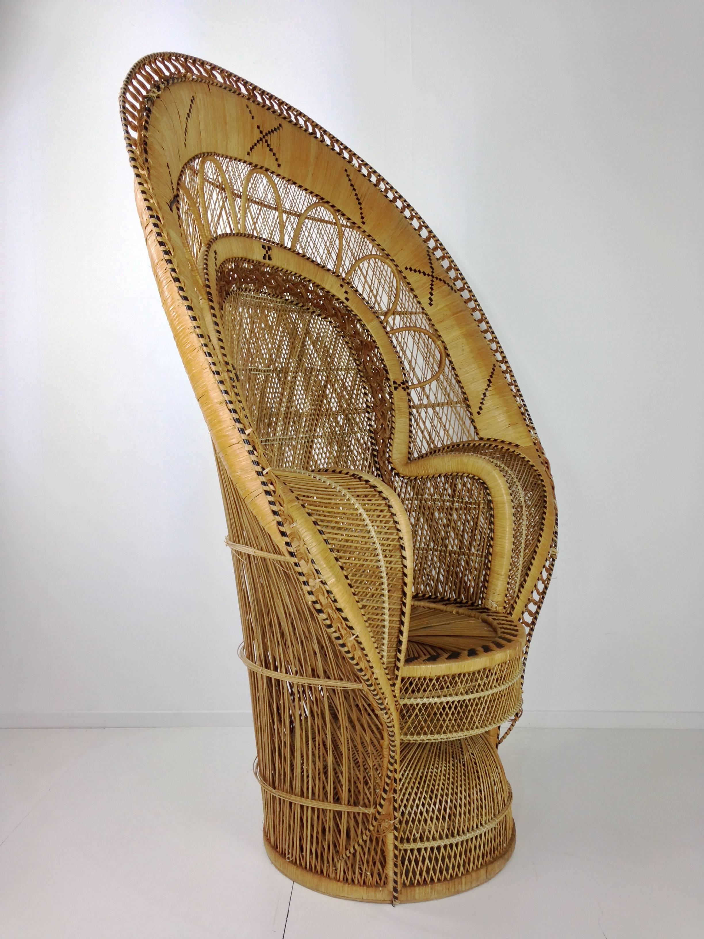 French Design Emmanuelle Extra Large Wicker Armchair from the 1970 5