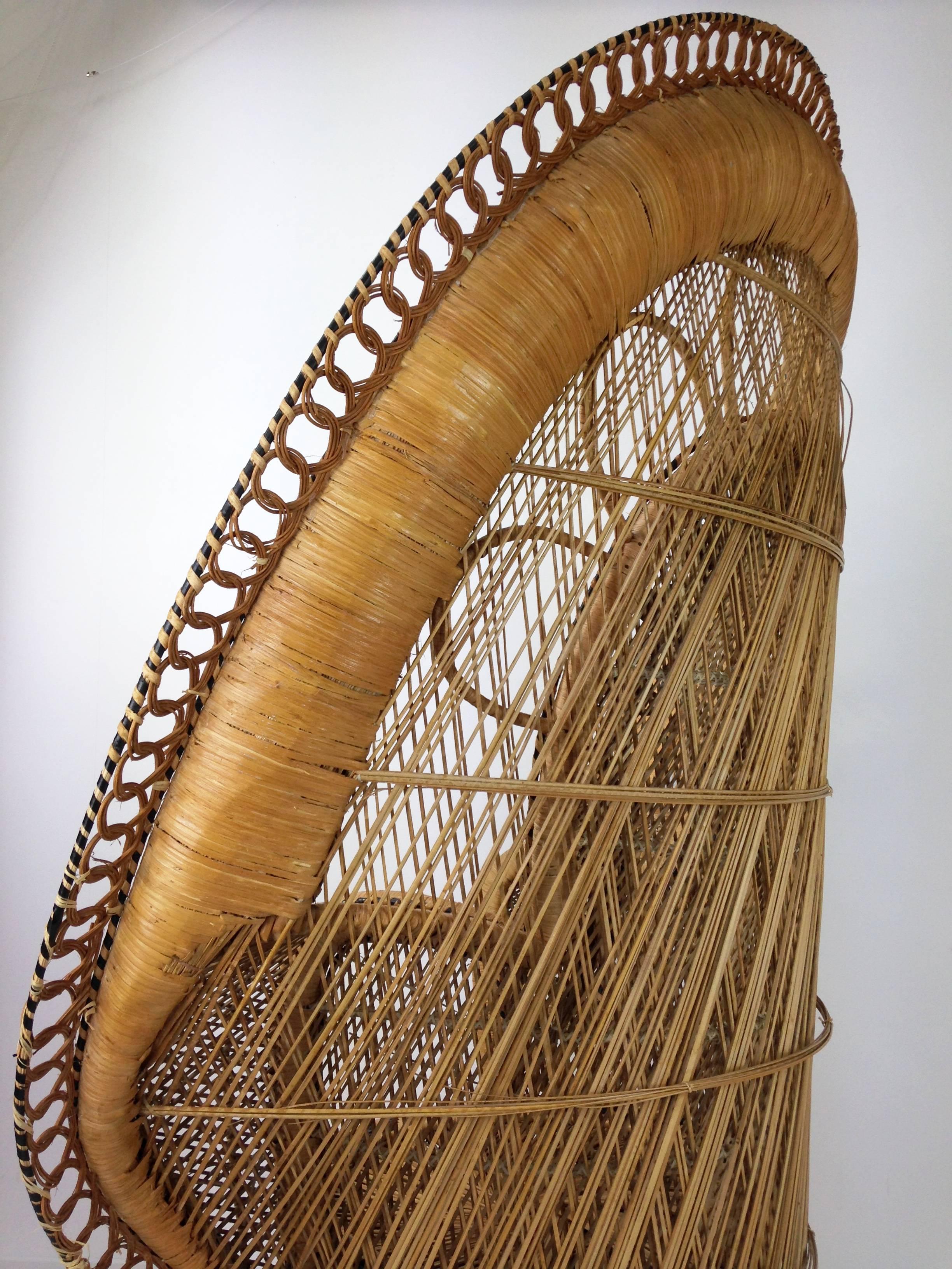 French Design Emmanuelle Extra Large Wicker Armchair from the 1970 7
