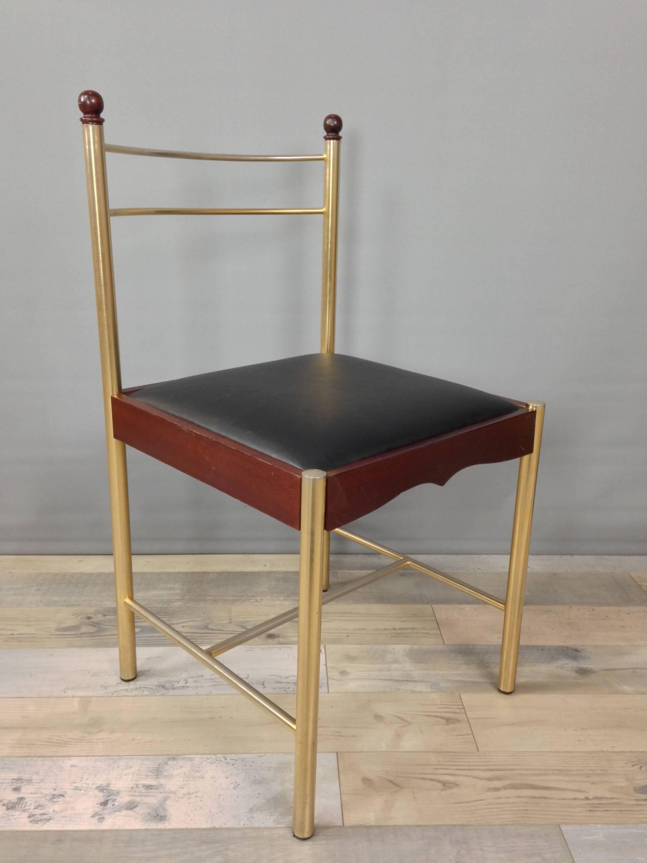 20th Century French Design from the 1970s Mahogany Desk and Its Matching Chair
