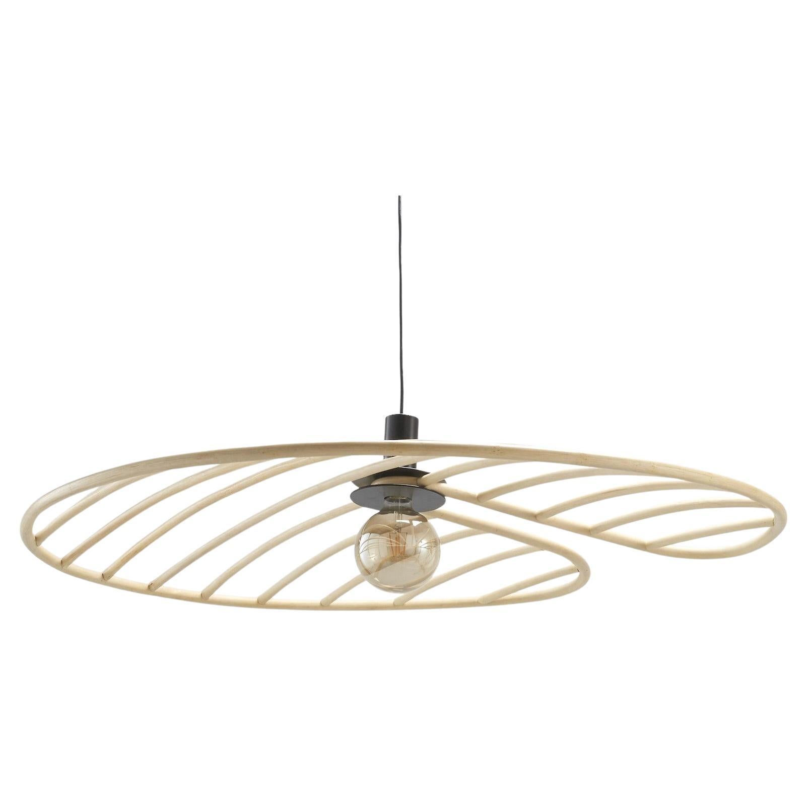 French Design Large Rattan Ceiling Lamp