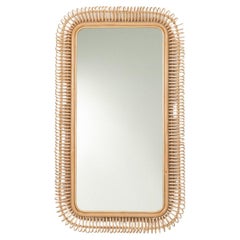 French Design Large Rattan Mirror