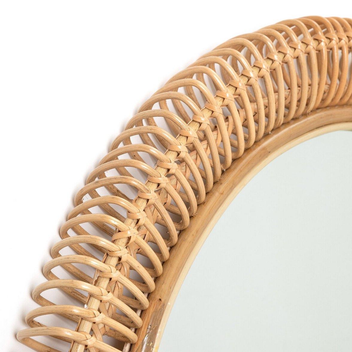 specchio rattan grande