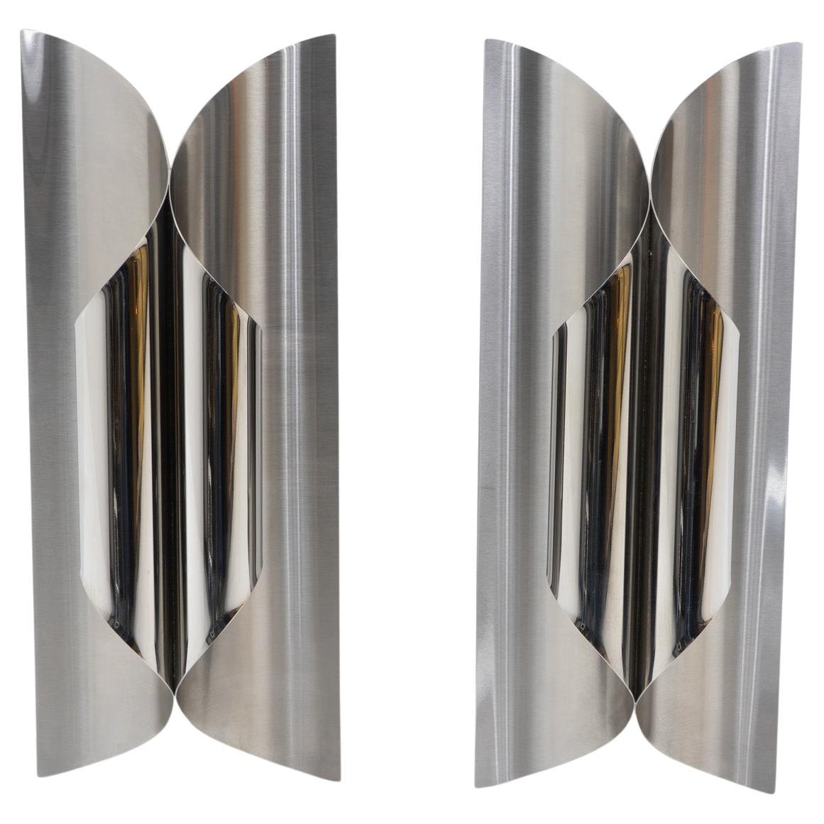 Sconcese da parete Maison Charles di design francese, anni '70, set di due in vendita