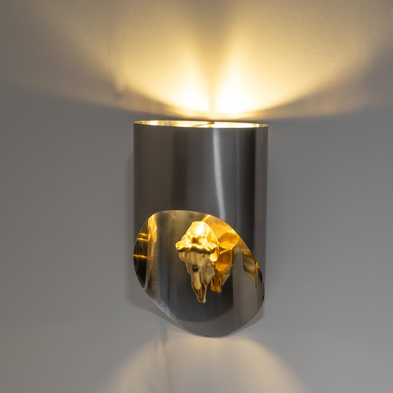 Französisches Design Maria Pergay Totem Wandleuchte oder Wandleuchter, 1970er Jahre im Angebot 2
