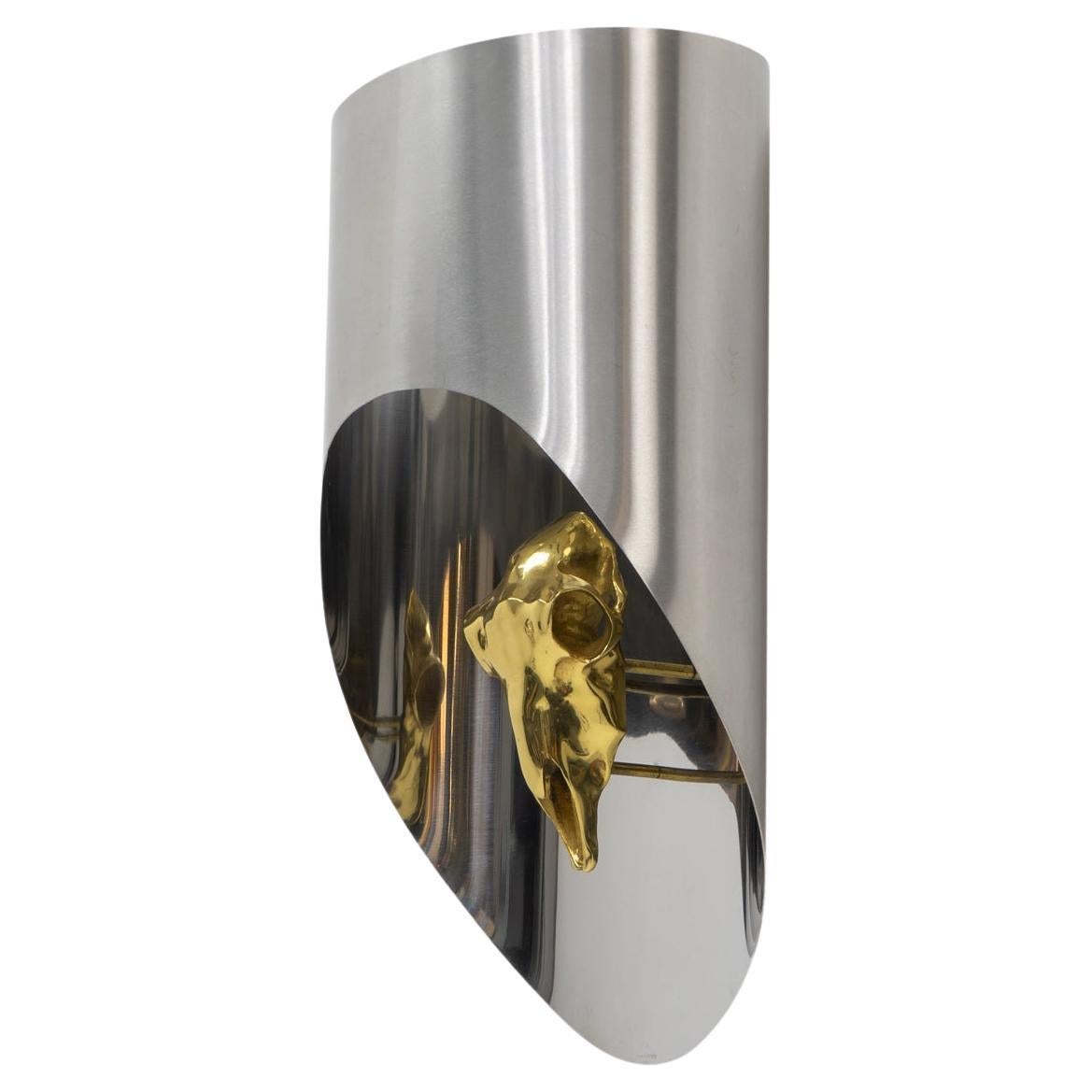 Lampada da parete o scantinato Totem di Maria Pergay, design francese, anni '70
