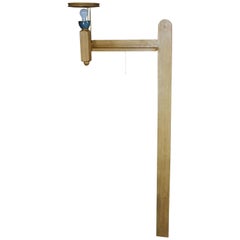 French Design of the 1950s by Guillerme and Chambron Wooden Wall Lamp