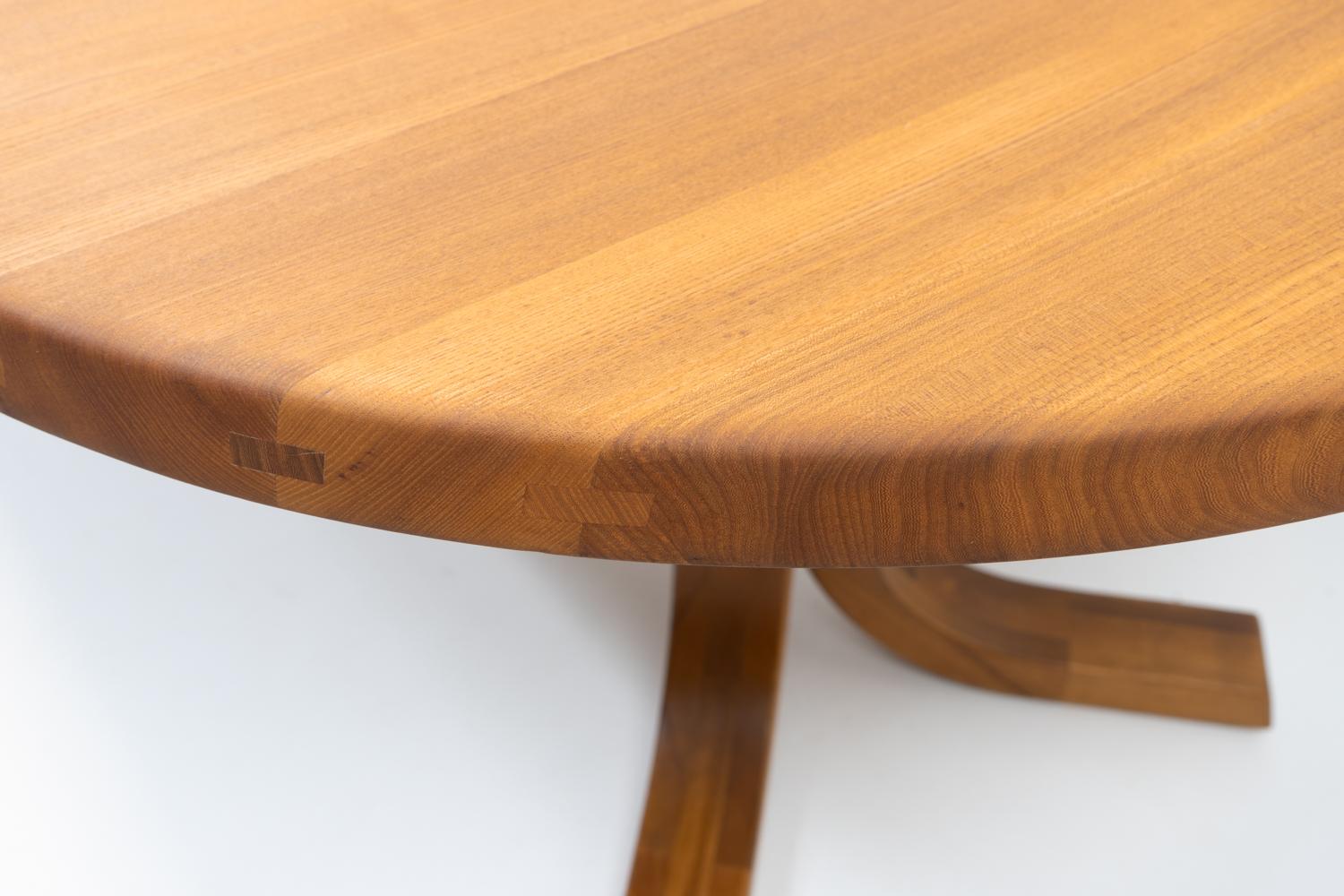 Orme Table de salle à manger à rallonge T40 originale Pierre Chapo, 1970 en vente