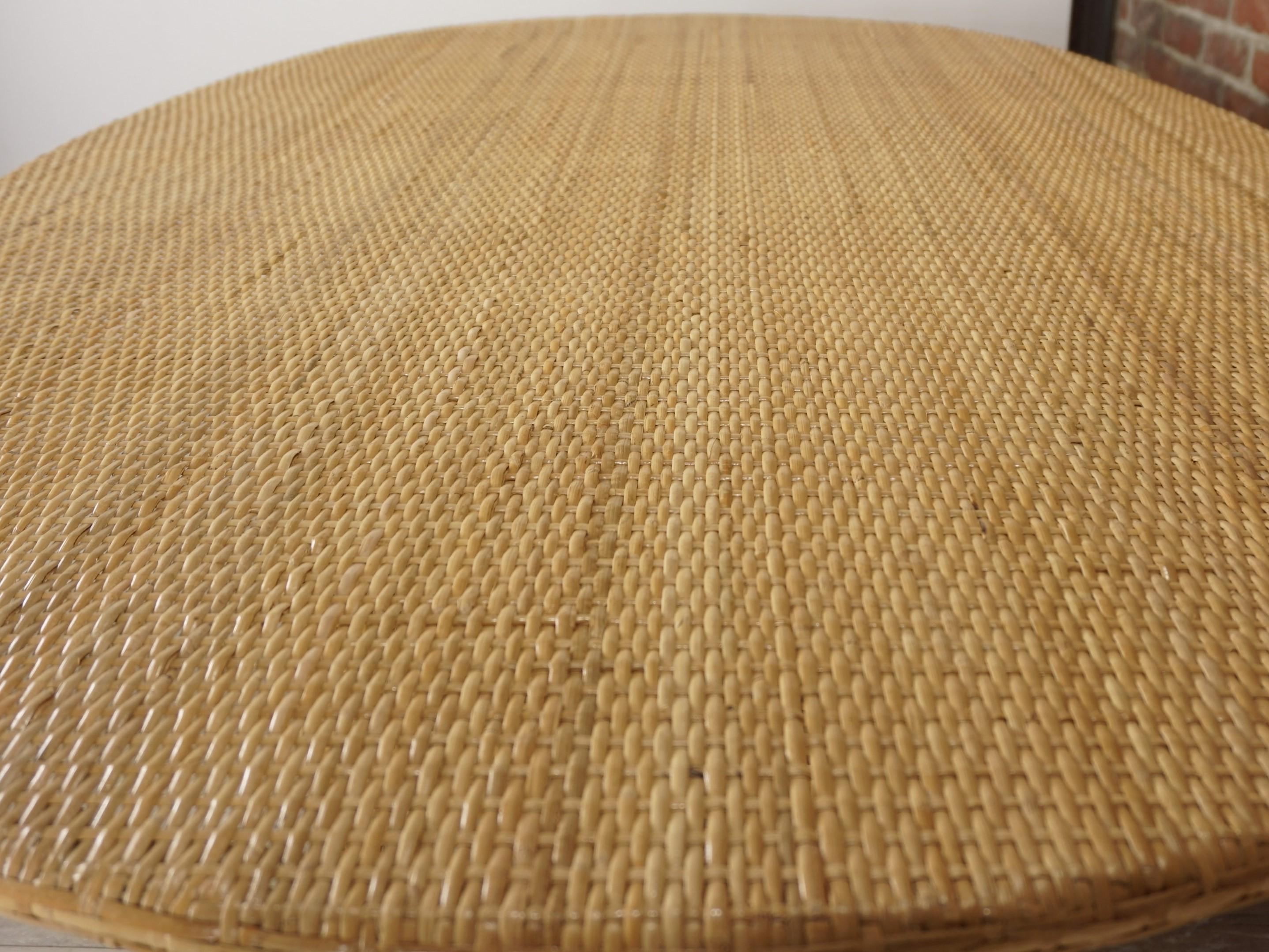 French Design Oval and Rattan Dining Table 1