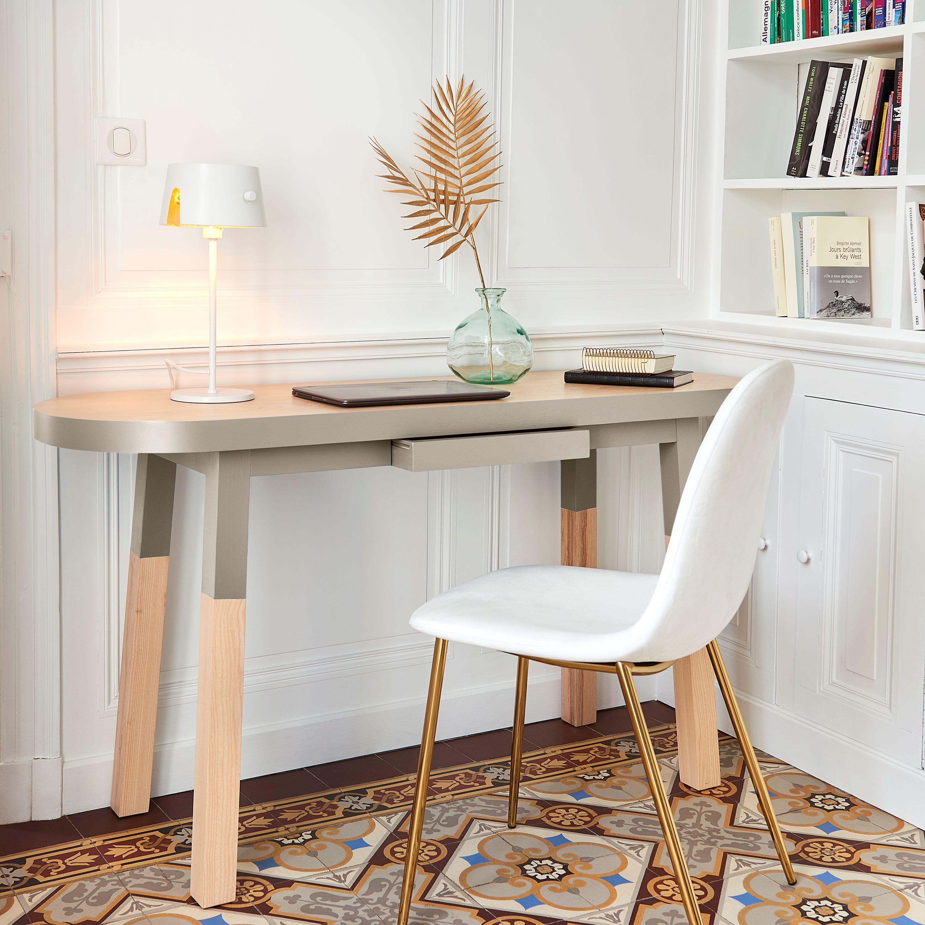 French Design Oval Console Table (or desk) in Solid Wood by Eric Gizard, Paris For Sale 4
