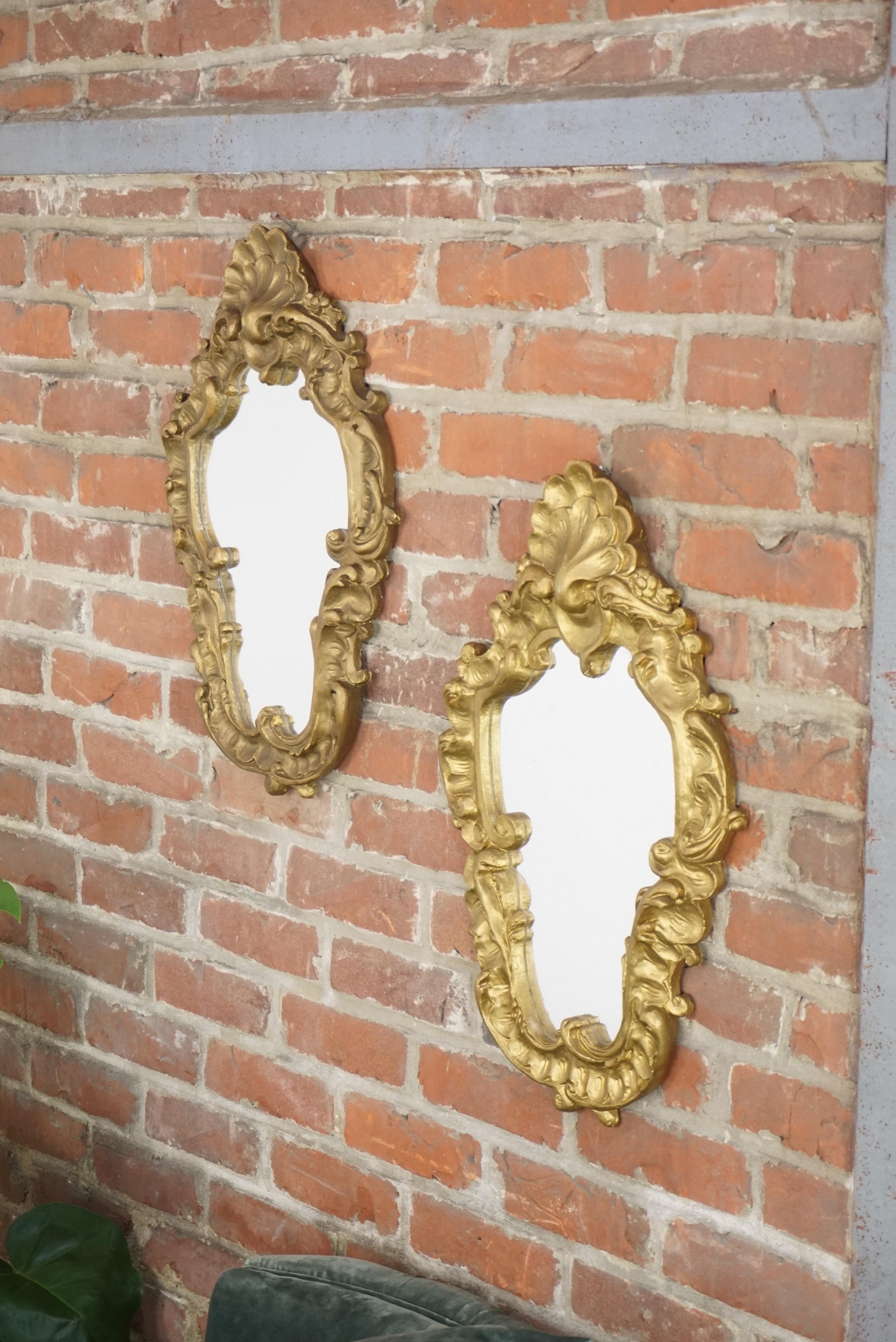 Paire de miroirs de design français de style rococo  Excellent état - En vente à Tourcoing, FR