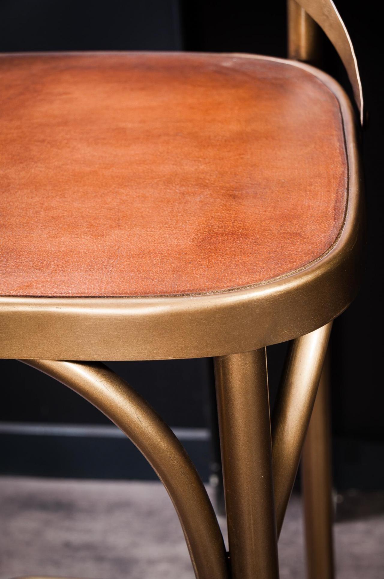 brass and leather bar stools