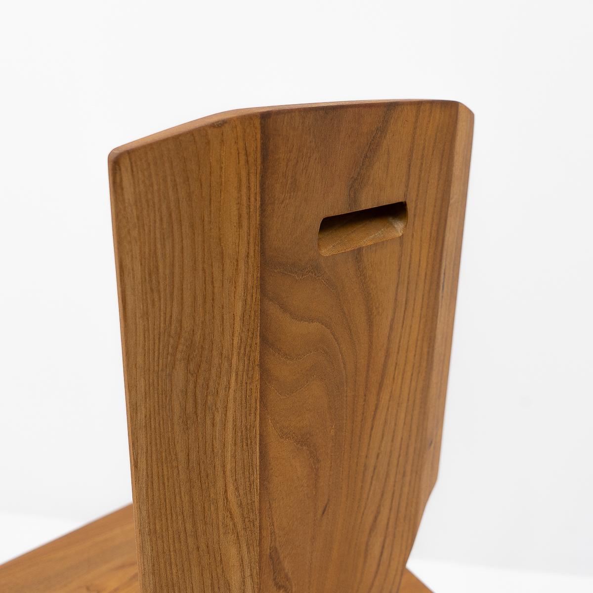 Französisches Design, Pierre Chapo, Französische Ulme S28-Stühle, 1980er Jahre im Angebot 10