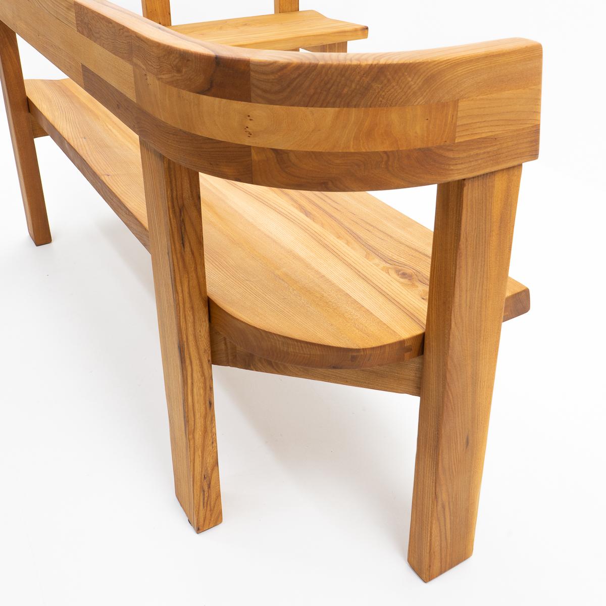 French Design, Pierre Chapo, S35 Corner Bench in French Elm, Set of Two For Sale 2