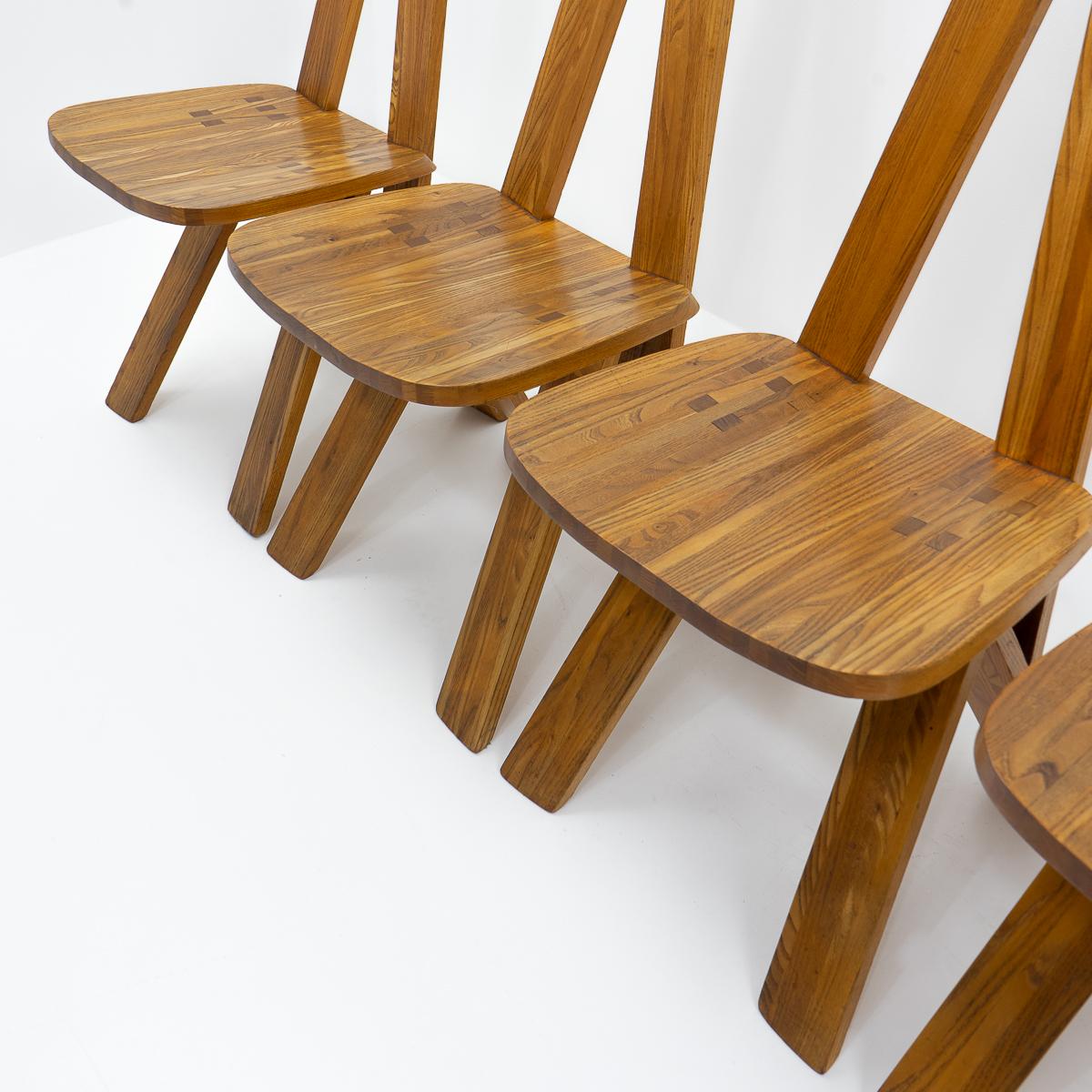 French Design Pierre Chapo S45 Chairs, Set of Five, 1980s For Sale 2