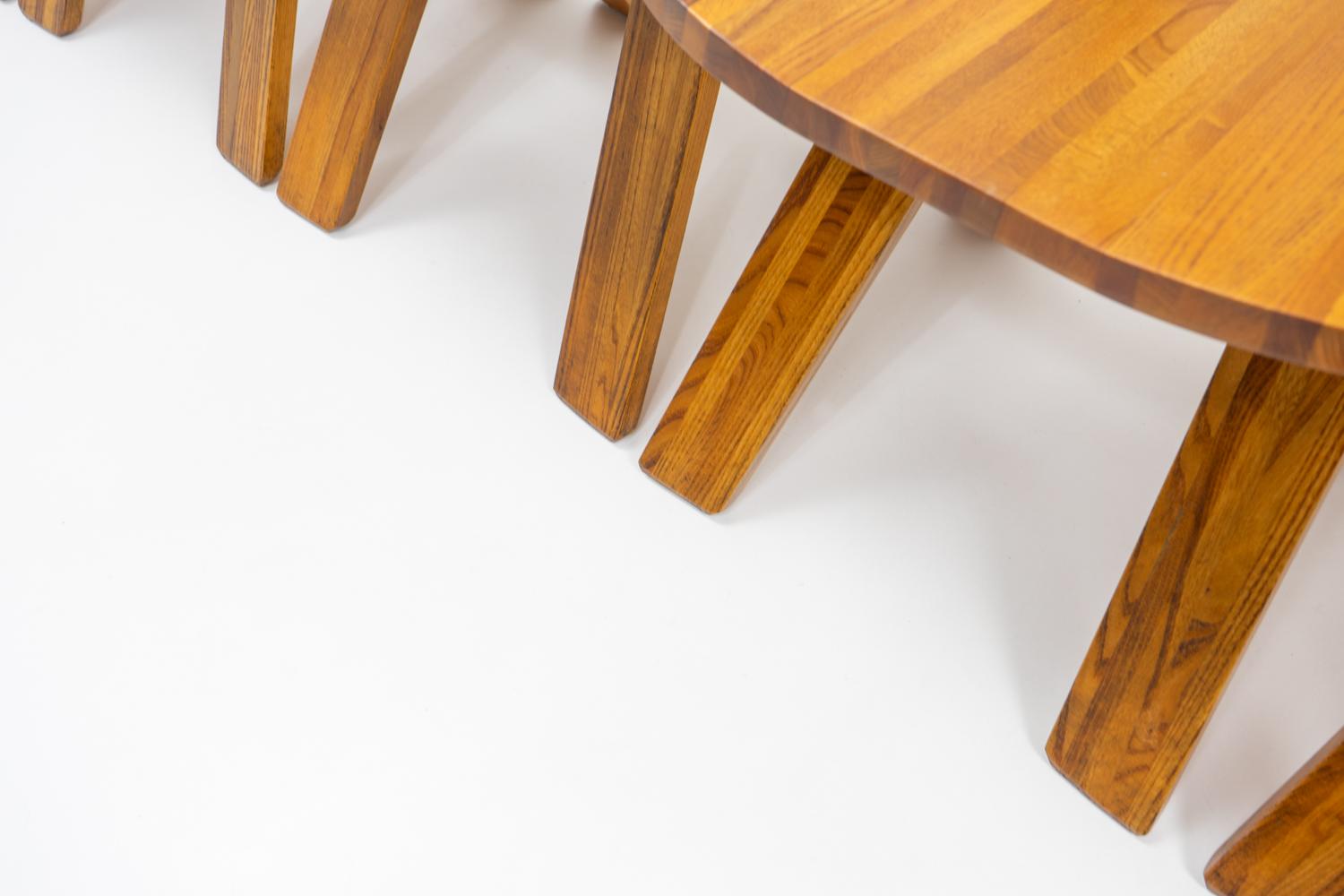 Sedie Pierre Chapo S45 di design francese, set di sei - Anni '70 in vendita 3