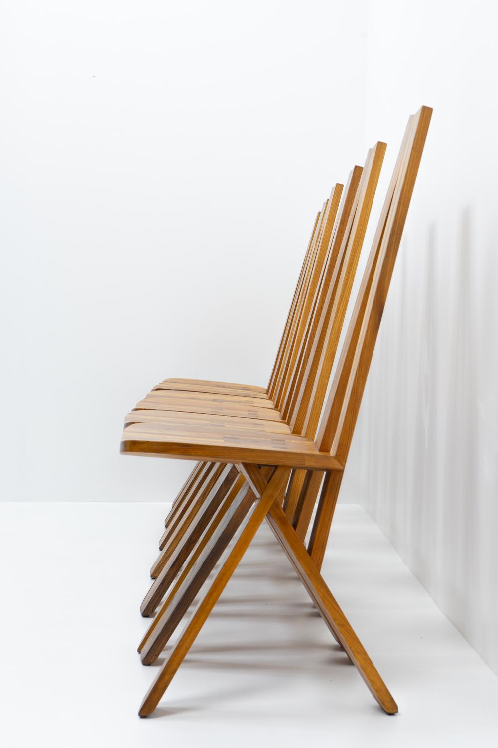 Fine XX secolo Sedie Pierre Chapo S45 di design francese, set di sei - Anni '70 in vendita