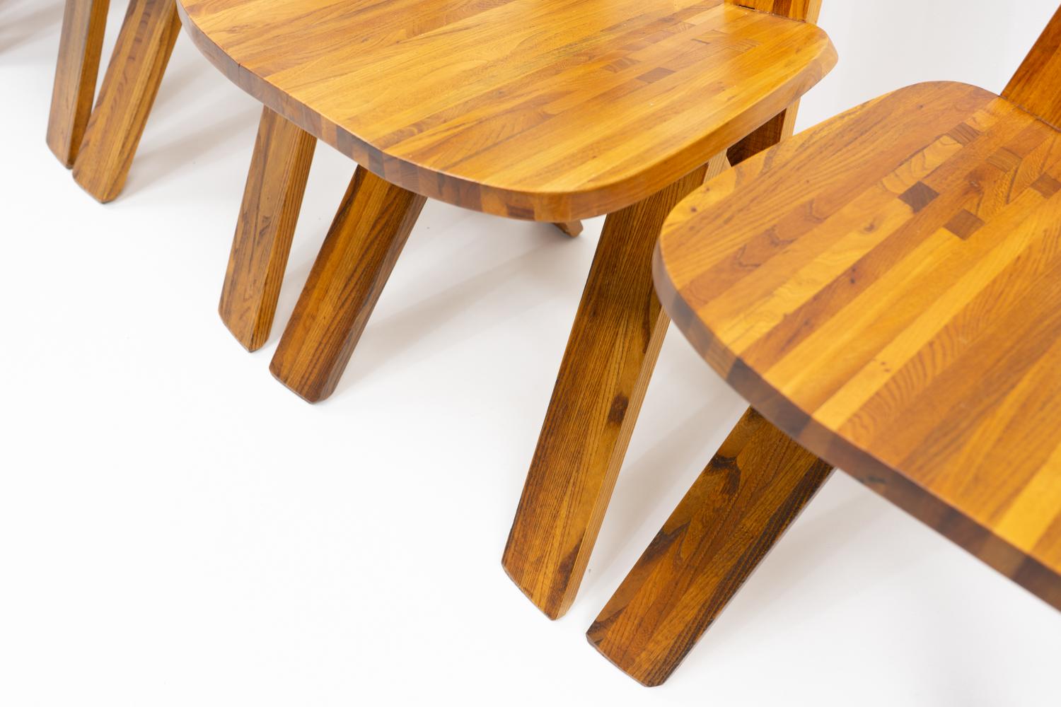 Sedie Pierre Chapo S45 di design francese, set di sei - Anni '70 in vendita 2