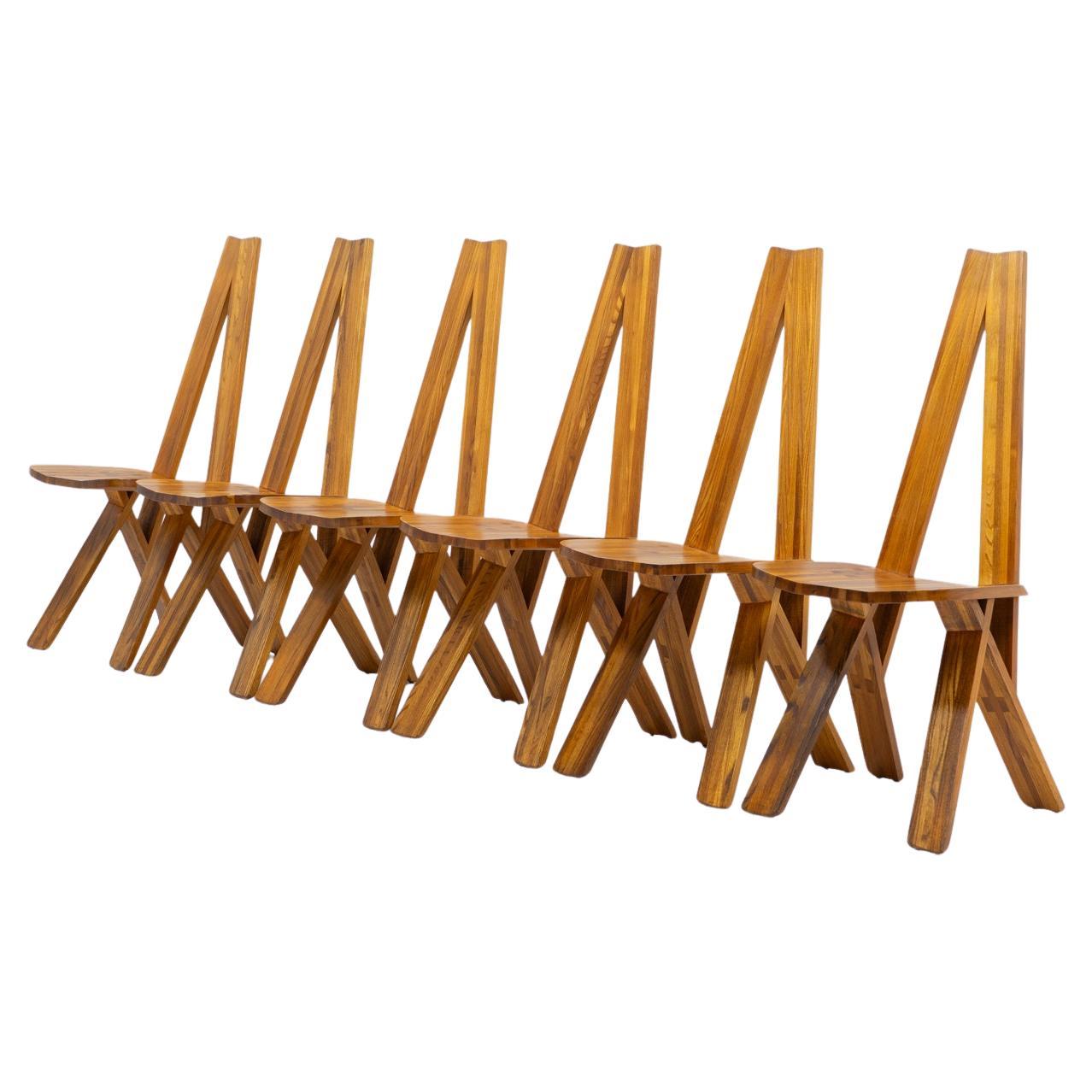 French Design Pierre Chapo S45 Chairs, Set of Six – 1970s