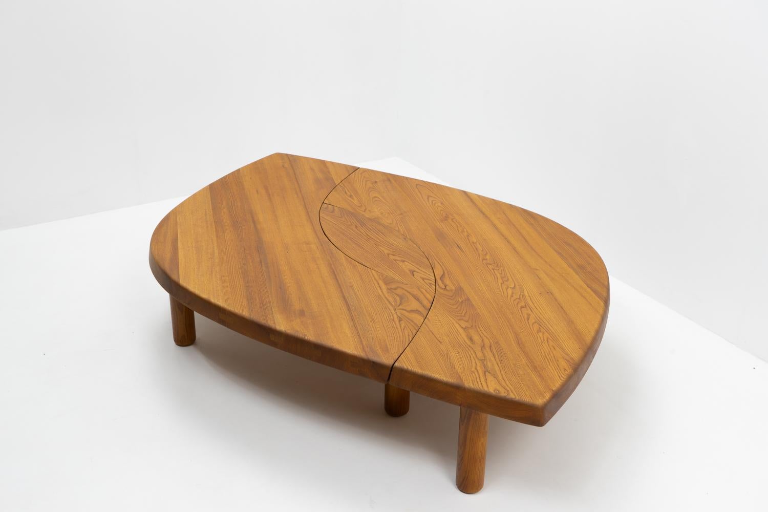 Table basse à œil Pierre Chapo T22, France - 1970 3