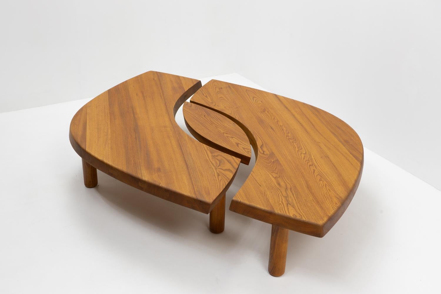 Table basse à œil Pierre Chapo T22, France - 1970 1