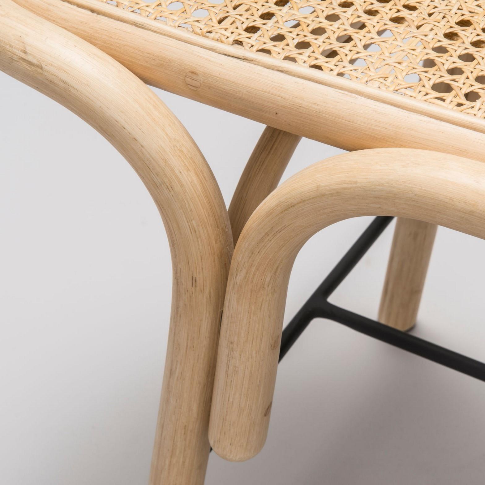 rattan seat bench