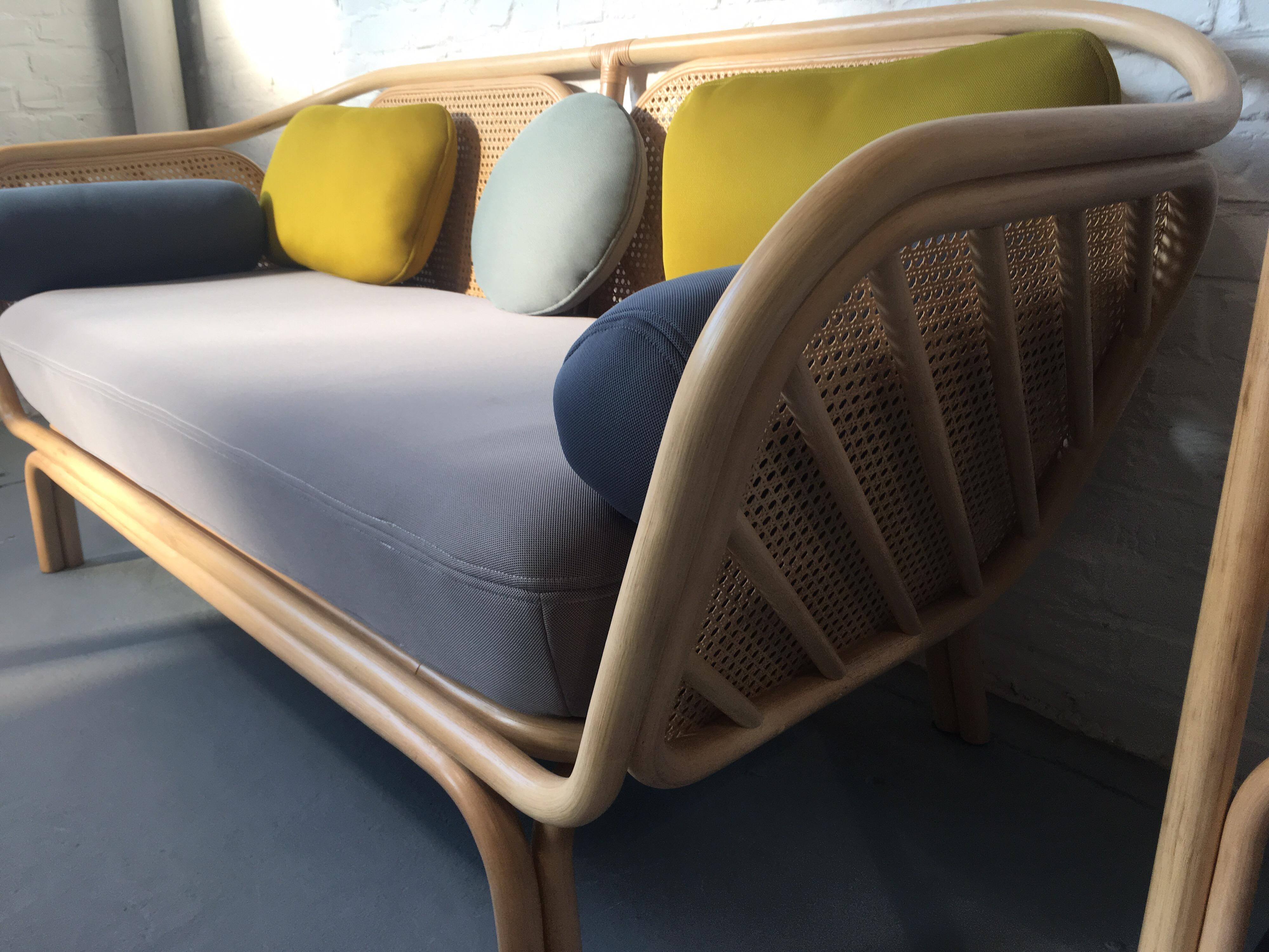 French Design Rattan and Wicker Sofa 1