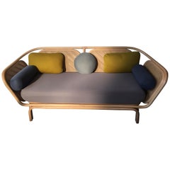French Design Rattan and Wicker Sofa