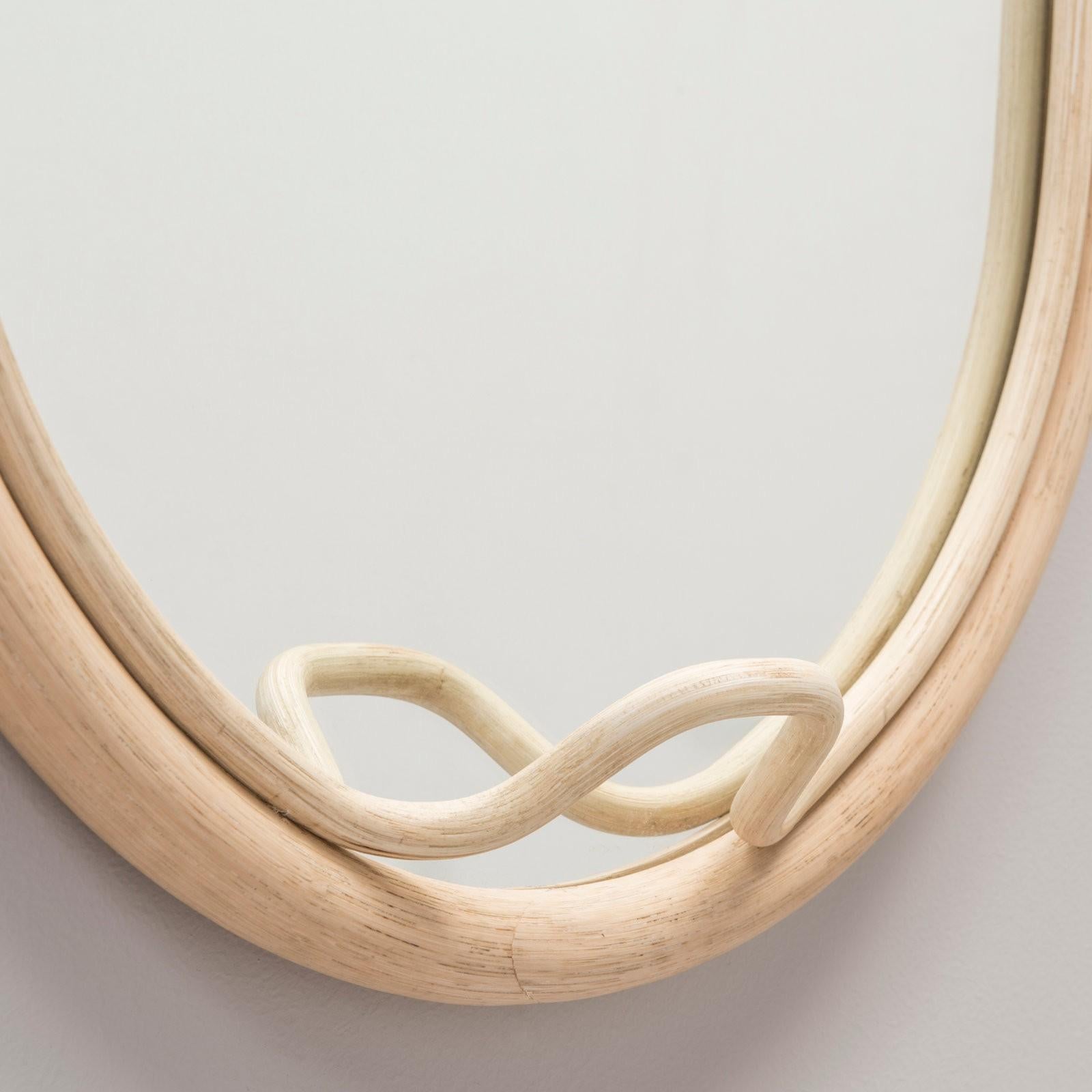 Hand-Crafted French Design Rattan Mirror