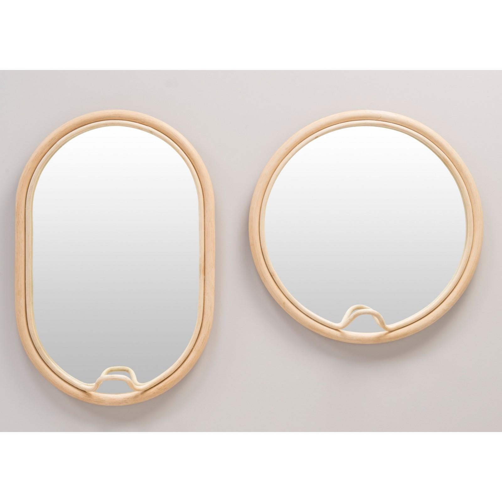 Contemporary French Design Rattan Mirror
