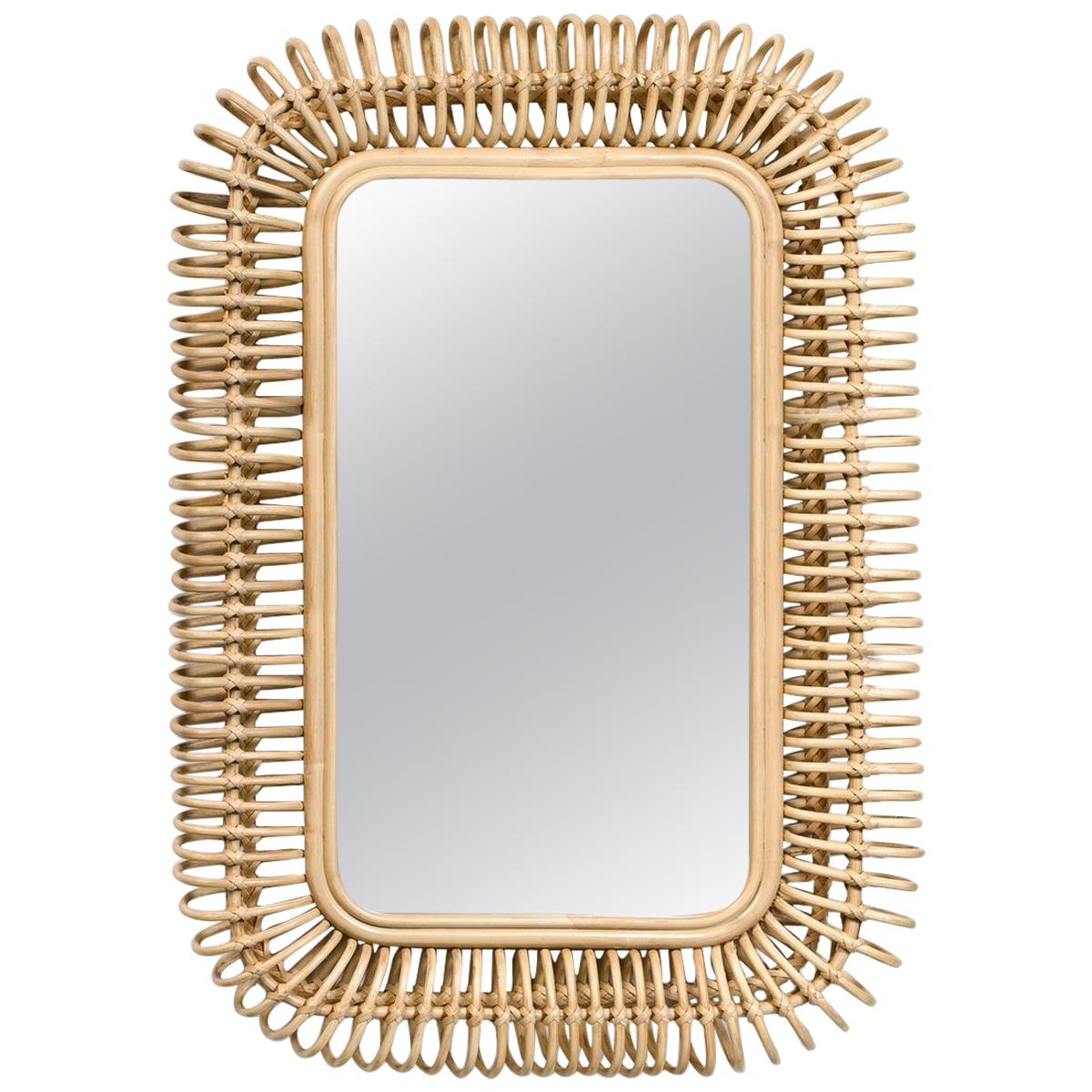 French Design Rattan Mirror