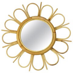 French Design Rattan Mirror 