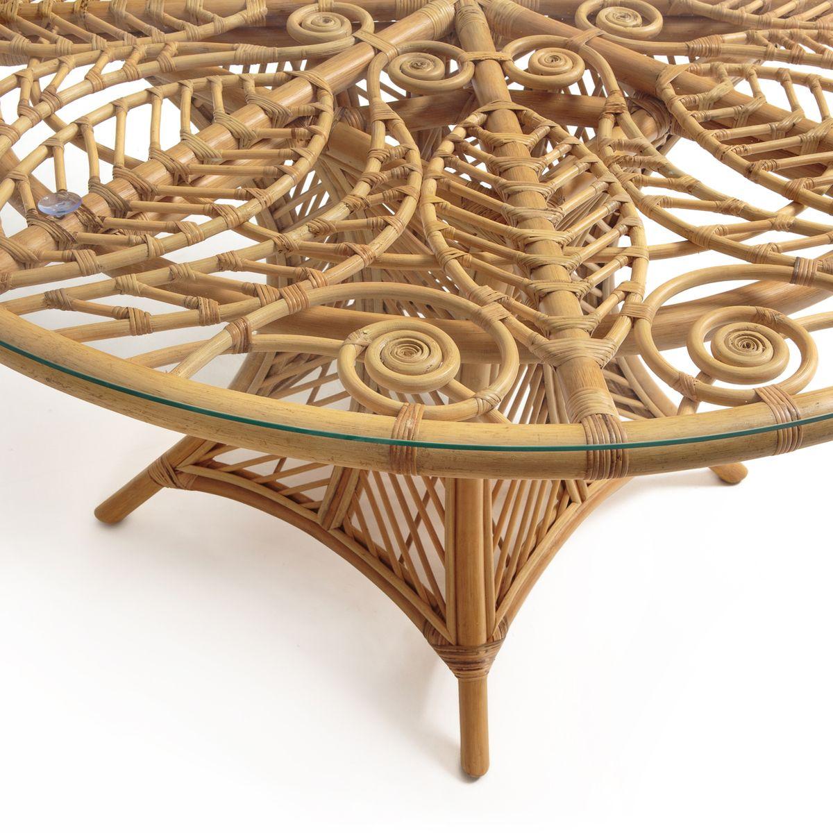 rattan round dining table