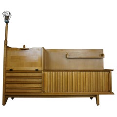 Vintage French Design Solid Oak Sideboard by Guillerme et Chambron