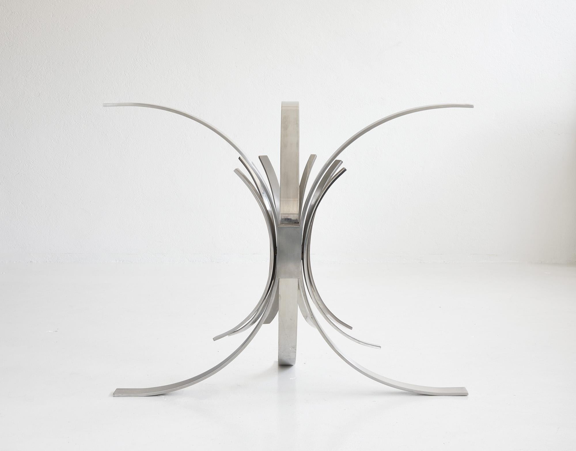 Französische Design-Konsole aus Edelstahl 