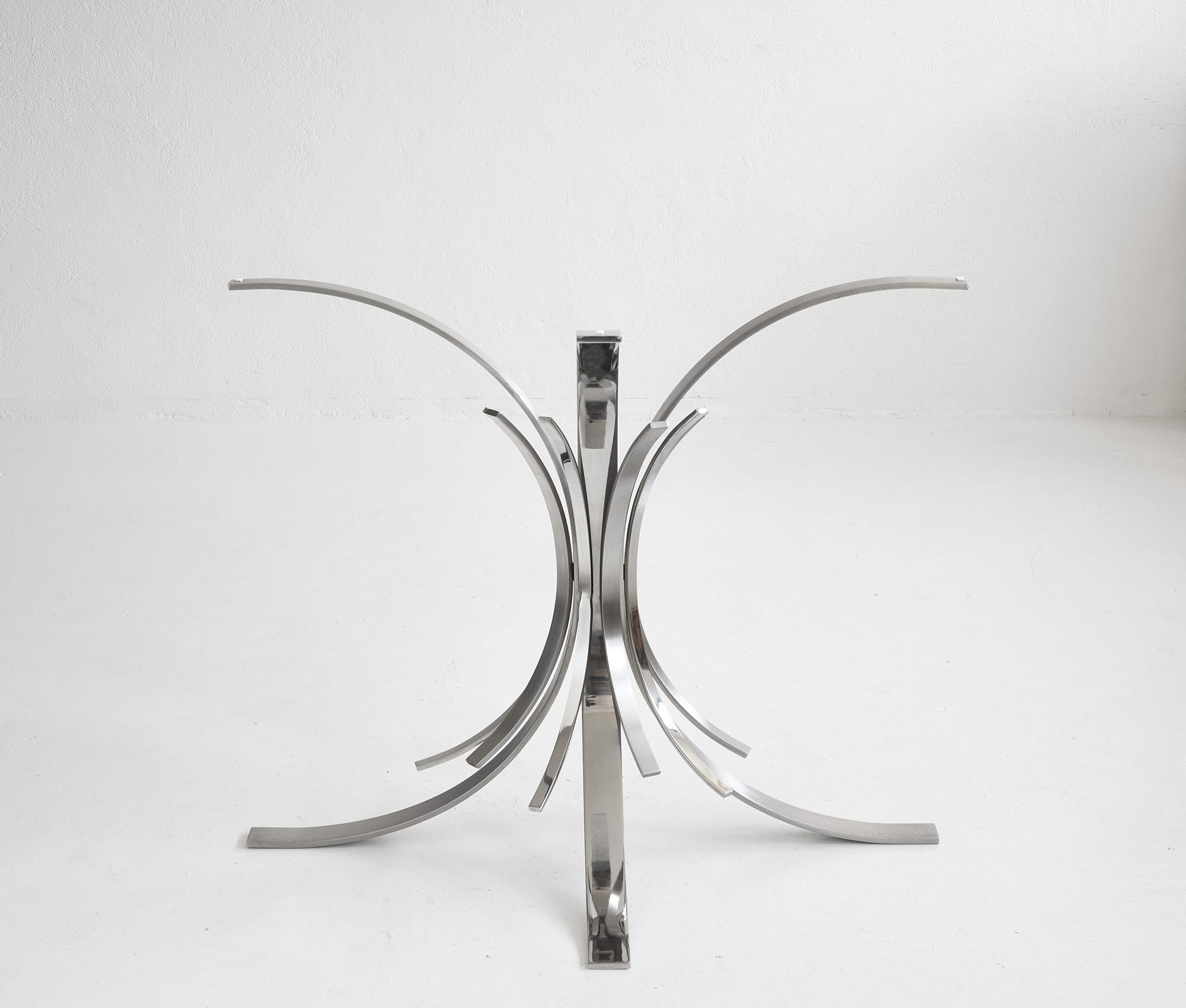 Polierte und gebürstete Metallkonsole „Gerbe“ von Maria Pergay, Frankreich um 1970 im Angebot 3