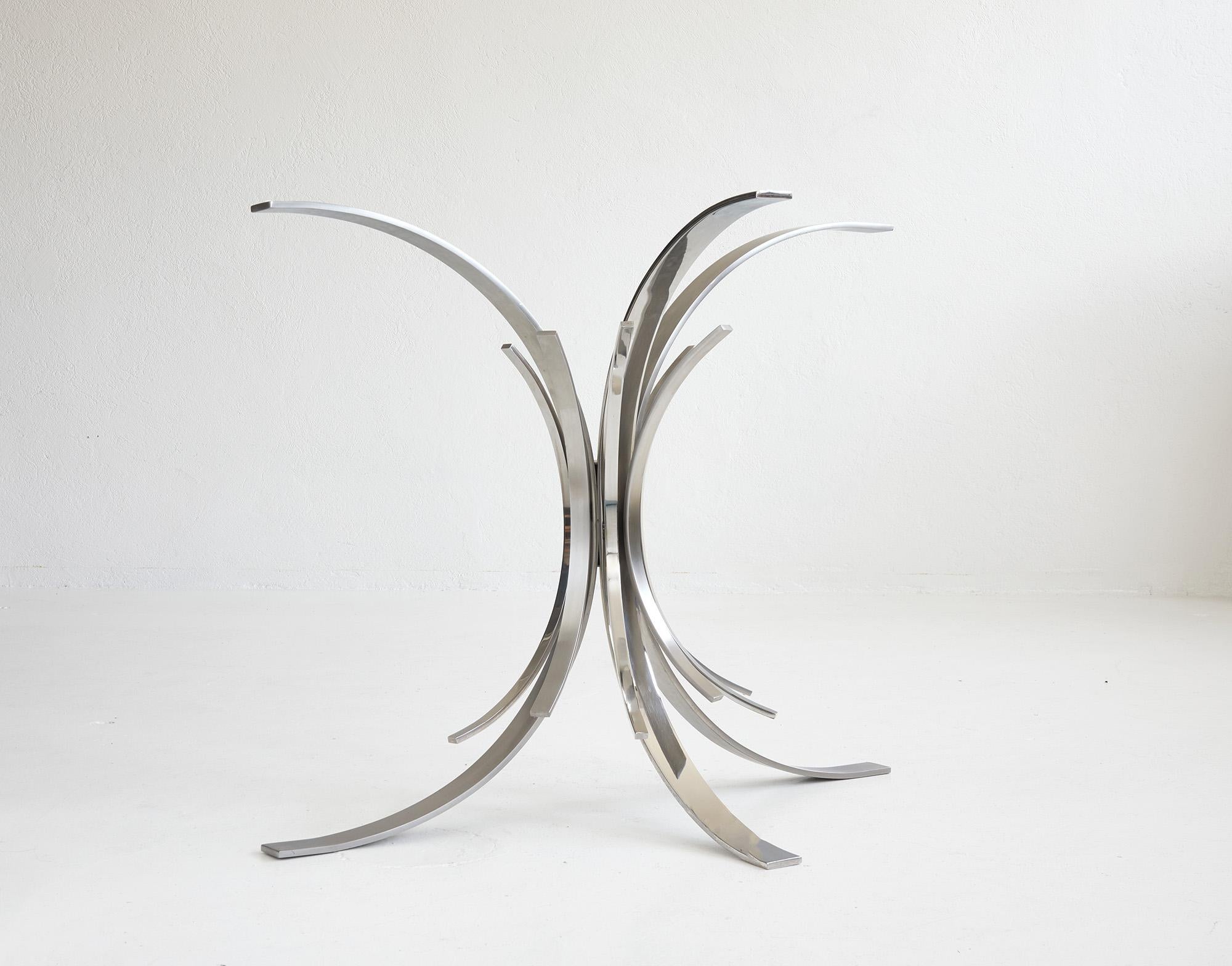 Polierte und gebürstete Metallkonsole „Gerbe“ von Maria Pergay, Frankreich um 1970 im Angebot 4