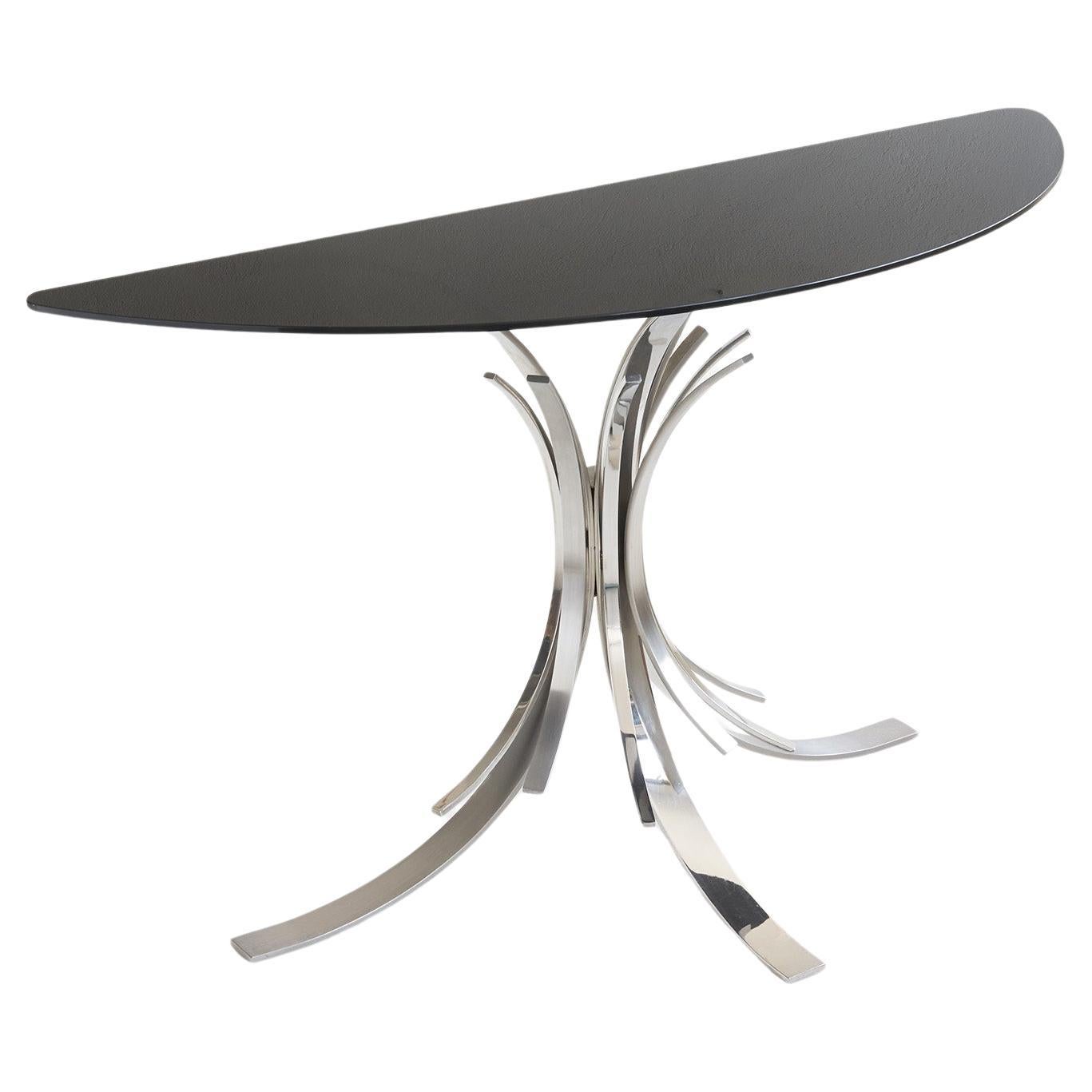 Polierte und gebürstete Metallkonsole „Gerbe“ von Maria Pergay, Frankreich um 1970 (Moderne) im Angebot