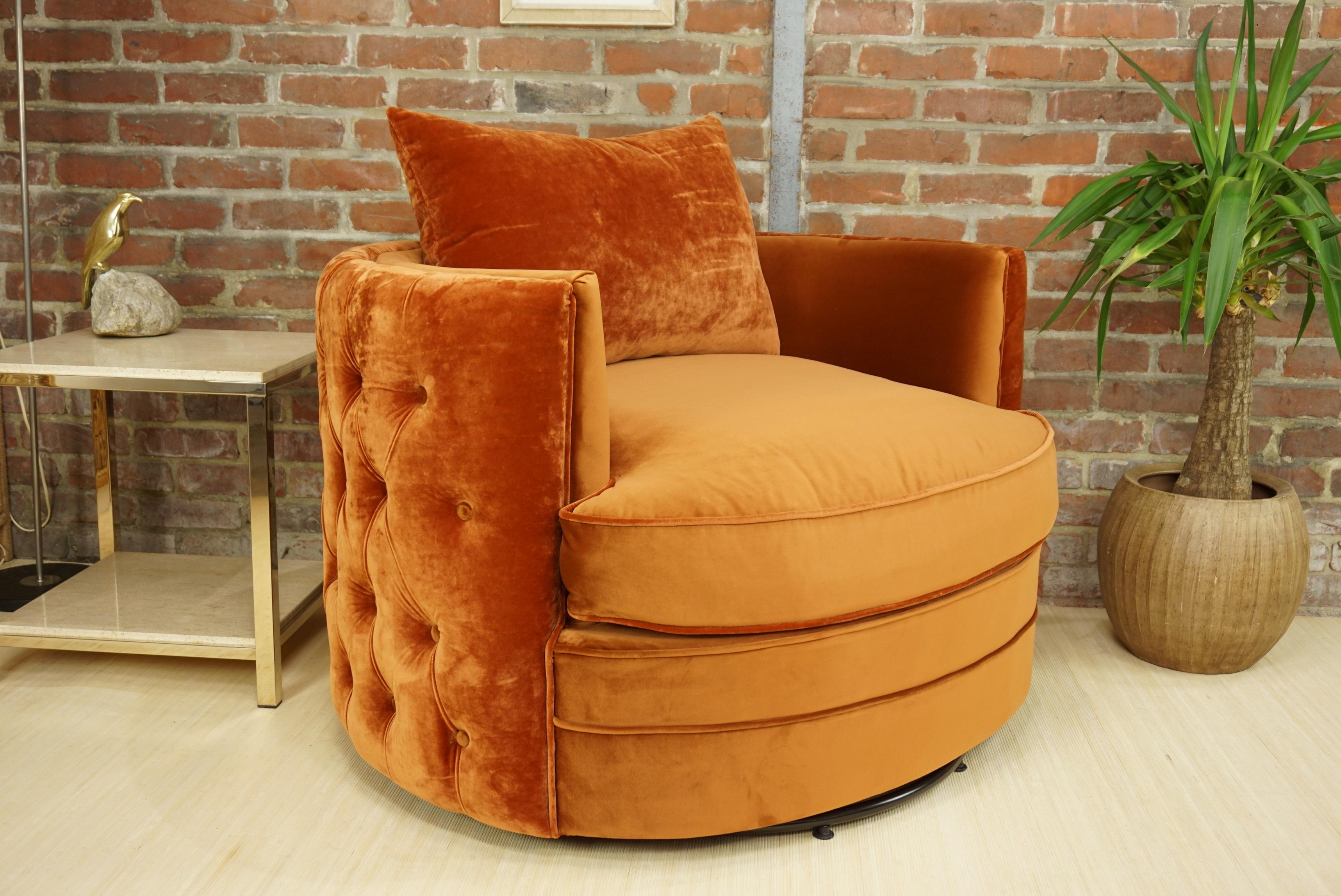 French Design Velvet and Swivel Large Armchair For Sale 5