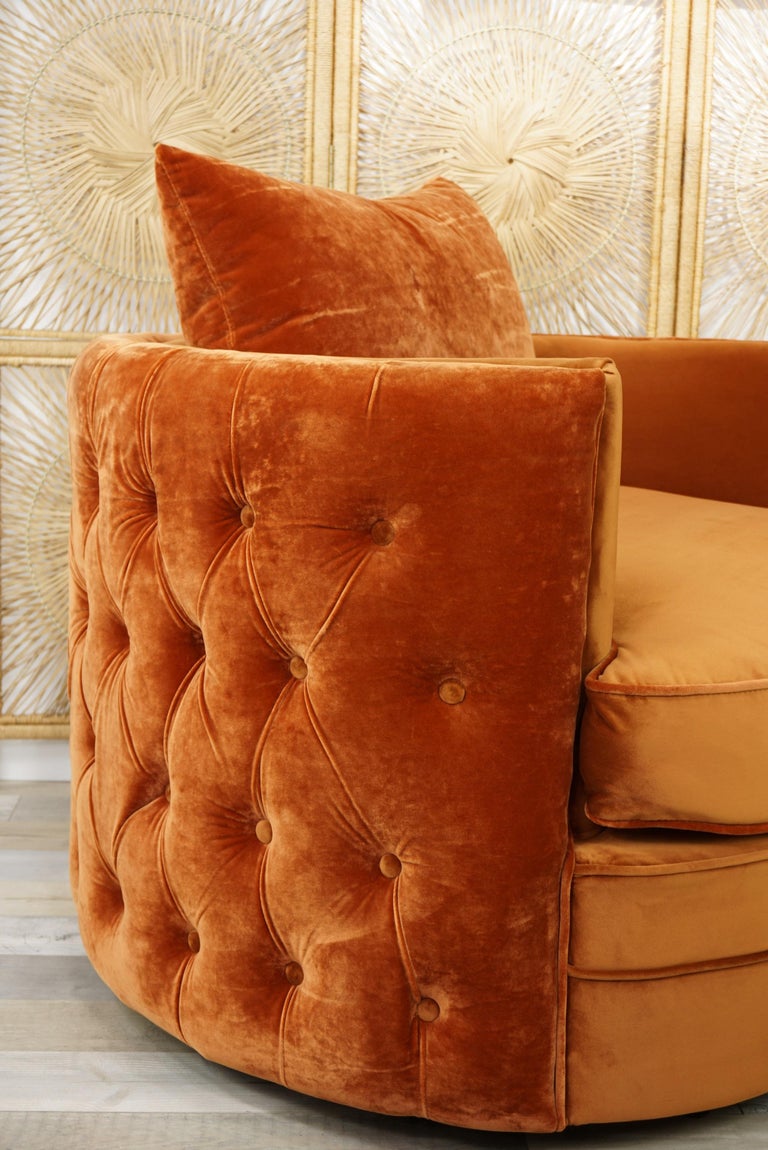 French Design Velvet and Swivel Large Armchair For Sale at 1stDibs large velvet armchair