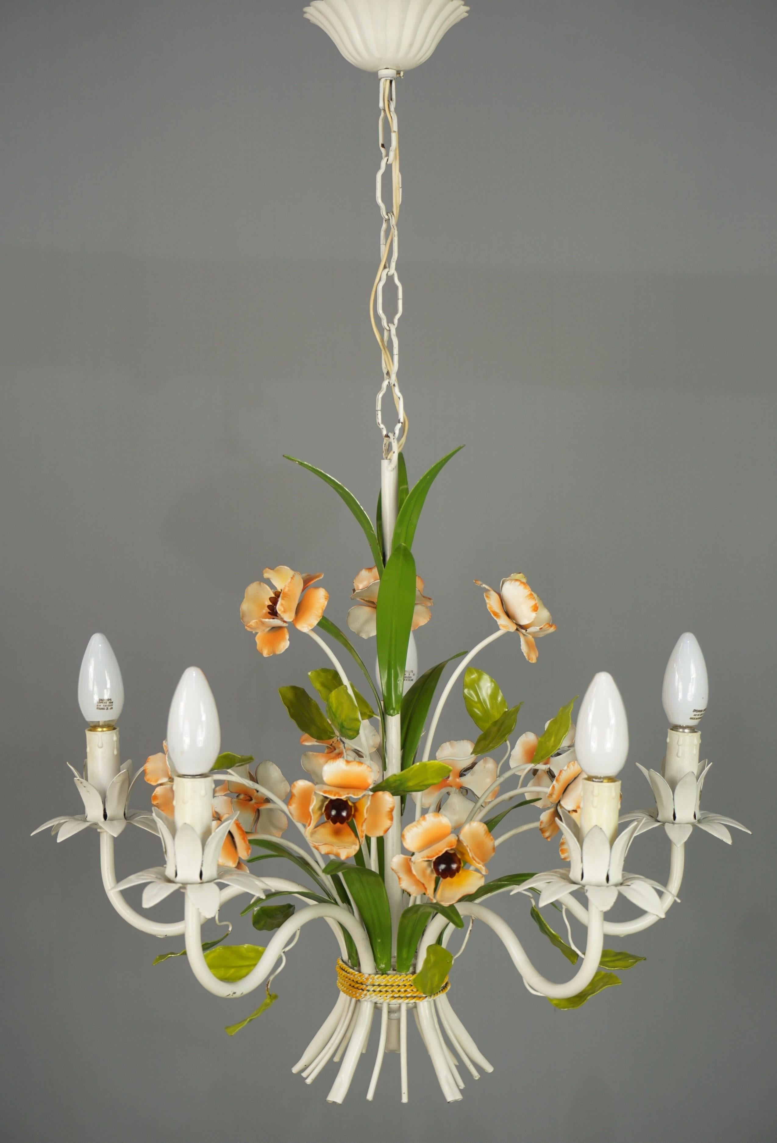 French Design Wrought Iron Flowers Chandelier 13