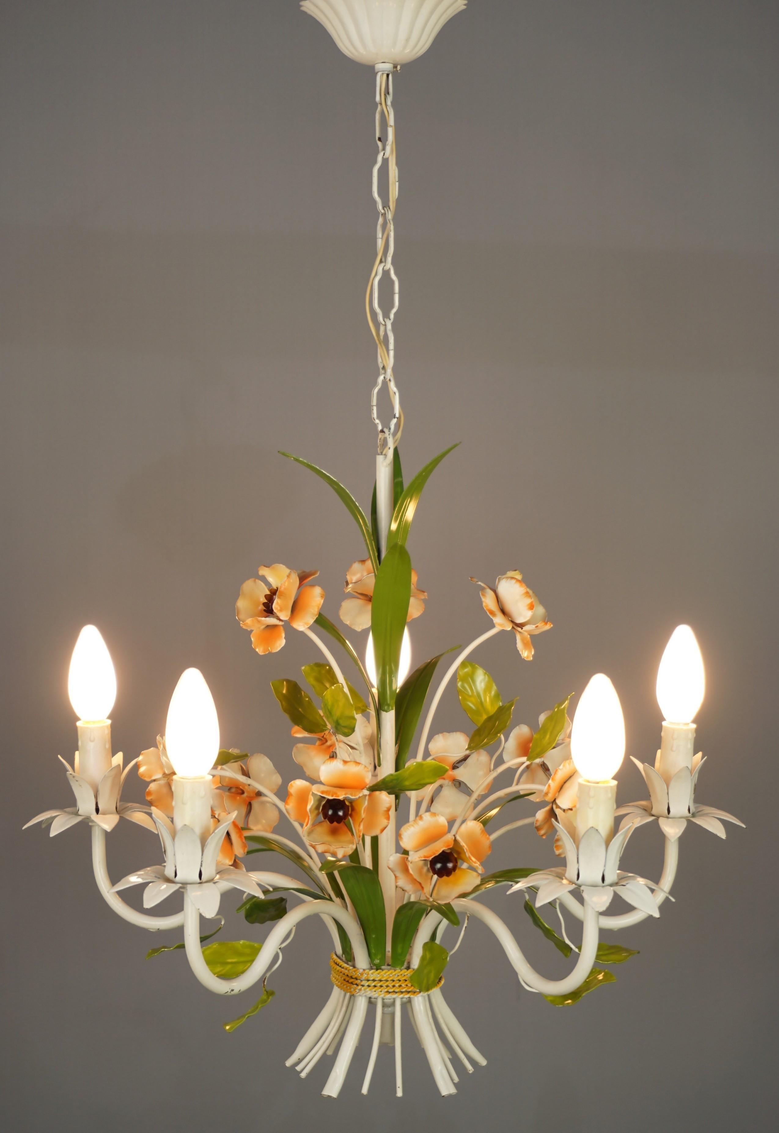 French Design Wrought Iron Flowers Chandelier 14