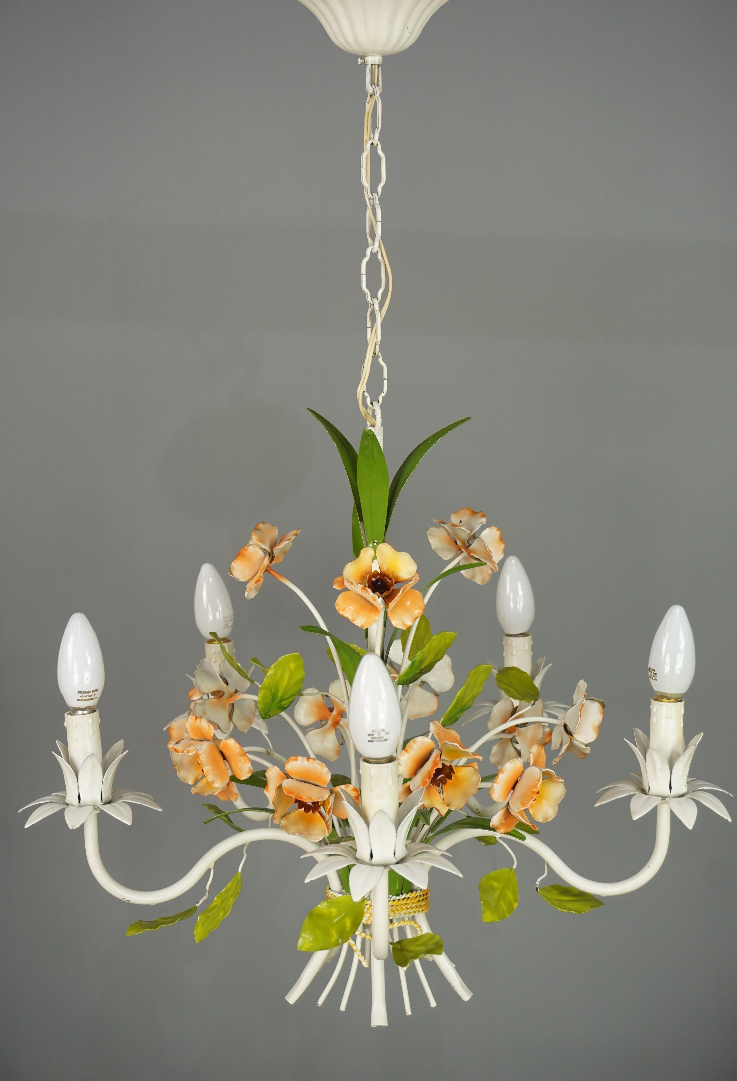 French Design Wrought Iron Flowers Chandelier 2