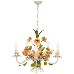 French Design Wrought Iron Flowers Chandelier