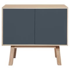 French designer 2-door dark blue customizable high wooden small sideboard