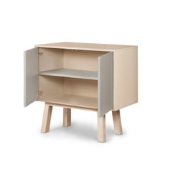 French designer 2-door light gray customizable high wooden small sideboard