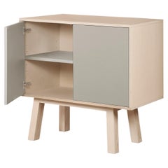 French designer 2-door light gray customizable high wooden small sideboard