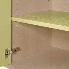 French designer 2-door light yellow customizable high wooden small sideboard