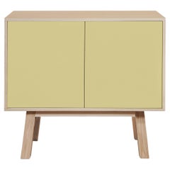 French designer 2-door light yellow customizable high wooden small sideboard